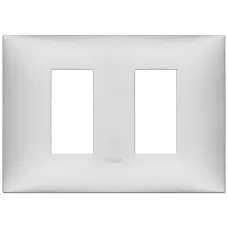 Rama, 2, module, laterale, (se, monteaza, pe, suport, de, 3M), plastic, matt, silver, Vimar, NEVE, UP, 09679.21