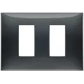 Rama, 2, module, laterale, (se, monteaza, pe, suport, de, 3M), plastic, slate, grey, Vimar, NEVE, UP, 09679.03