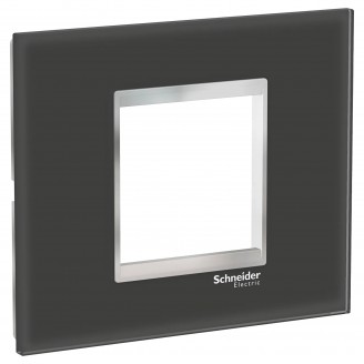 Rama, ornament, 2, module, Sticla, Negru/Crom, Schneider, Easy, Styl, LMR7932038 Rama, ornament, 2, module, Sticla, Negru/Crom, Schneider, Easy, Styl, LMR7932038