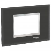 Rama, ornament, 3, module, Sticla, Negru/Crom, Schneider, Easy, Styl, LMR7933038 Rama, ornament, 3, module, Sticla, Negru/Crom, Schneider, Easy, Styl, LMR7933038