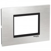 Rama, ornament, 3, module, Inox, Argintiu/Negru, Schneider, Easy, Styl, LMR7663035