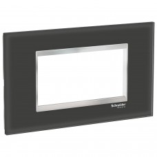 Rama, ornament, 4, module, Sticla, Negru/Crom, Schneider, Easy, Styl, LMR7934038 Rama, ornament, 4, module, Sticla, Negru/Crom, Schneider, Easy, Styl, LMR7934038