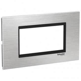 Rama, ornament, 4, module, Inox, Argintiu/Negru, Schneider, Easy, Styl, LMR7664031 Rama, ornament, 4, module, Inox, Argintiu/Negru, Schneider, Easy, Styl, LMR7664031