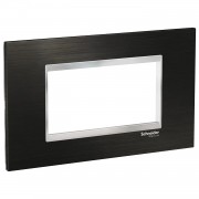 Rama, ornament, 4, module, Inox, Negru/Crom, Schneider, Easy, Styl, LMR7734038 Rama, ornament, 4, module, Inox, Negru/Crom, Schneider, Easy, Styl, LMR7734038