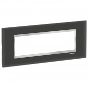 Rama, ornament, 7, module, Sticla, Negru/Crom, Schneider, Easy, Styl, LMR7937038