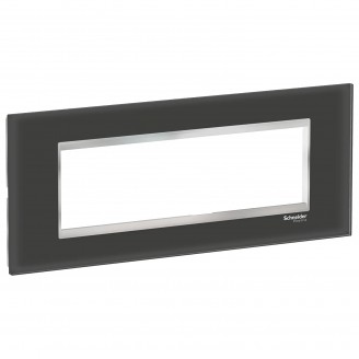 Rama, ornament, 7, module, Sticla, Negru/Crom, Schneider, Easy, Styl, LMR7937038 Rama, ornament, 7, module, Sticla, Negru/Crom, Schneider, Easy, Styl, LMR7937038