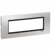 Rama, ornament, 7, module, Inox, Argintiu/Negru, Schneider, Easy, Styl, LMR7667031 Rama, ornament, 7, module, Inox, Argintiu/Negru, Schneider, Easy, Styl, LMR7667031