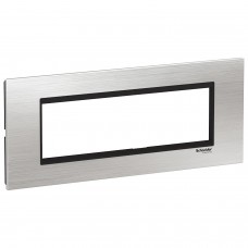 Rama, ornament, 7, module, Inox, Argintiu/Negru, Schneider, Easy, Styl, LMR7667031 Rama, ornament, 7, module, Inox, Argintiu/Negru, Schneider, Easy, Styl, LMR7667031