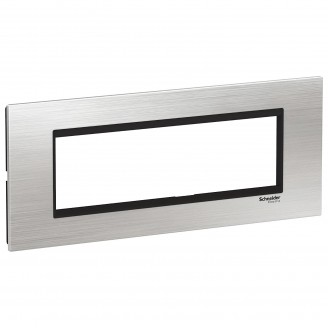 Rama, ornament, 7, module, Inox, Argintiu/Negru, Schneider, Easy, Styl, LMR7667031 Rama, ornament, 7, module, Inox, Argintiu/Negru, Schneider, Easy, Styl, LMR7667031