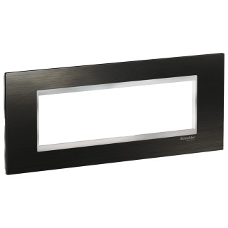 Rama, ornament, 7, module, Inox, Negru/Crom, Schneider, Easy, Styl, LMR7737038 Rama, ornament, 7, module, Inox, Negru/Crom, Schneider, Easy, Styl, LMR7737038