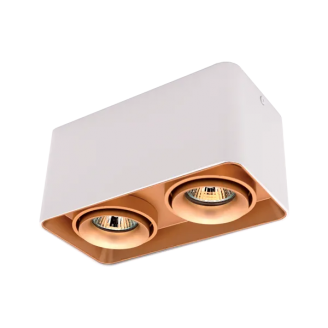 Spot, Alb, Patrat, Aplicat, 2 X GU10, 230V, 205x205x100, IP20, Elmark, 92DL044S2/GDWH