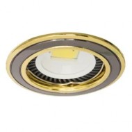 Spot, Grafit/Auriu, Rotund, Incastrat, 1 X GU5.3, 12V, 78 mm, IP20, Ultralux, LVSMR16GUG