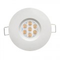Spot, LED, Alb, Rotund, Incastrat, 6.5W, 480 lm, 230V, Lumina calda, 2700-3000K, 85 mm, IP44, Ultralux, LLVN6527WH