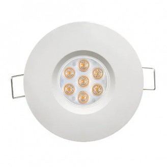 Spot, LED, Alb, Rotund, Incastrat, 6.5W, 480 lm, 230V, Lumina calda, 2700-3000K, 85 mm, IP44, Ultralux, LLVN6527WH - imaginea produsului LLVN6527WH din categoria Spoturi
