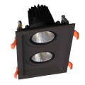 Spot, LED Dublu Mobil, Negru, Dreptunghi, Incastrat, 30W, 2100 lm, 230V, Lumina neutra, 4000-4500k, 250x138x98, IP44, Elmark, 92DL81F3040/BL