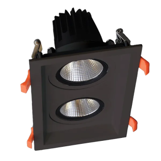 Spot, LED Dublu Mobil, Negru, Dreptunghi, Incastrat, 60W, 4200 lm, 230V, Lumina neutra, 4000-4500k, 325x176x138, IP44, Elmark, 92DL82F6040/BL