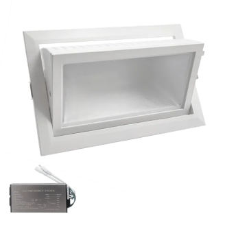 Spot, LED EL-6705, Alb, Dreptunghi, Incastrat, 40W, 3600 lm, 230V, Lumina neutra, 4000-4500k, 230x145x85, IP44, + Kit Emergenta, Elmark, 92EL67054040/WHE