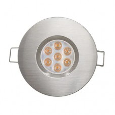 Spot, LED, Nichel Satinat, Rotund, Incastrat, 6.5W, 480 lm, 230V, Lumina calda, 2700-3000K, 85 mm, IP44, Ultralux, LLVN6527SN Spot, LED, Nichel Satinat, Rotund, Incastrat, 6.5W, 480 lm, 230V, Lumina calda, 2700-3000K, 85 mm, IP44, Ultralux, LLVN6527SN