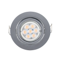Spot, LED, Nichel Satinat, Rotund, Incastrat, 6W, 480 lm, 230V, Lumina neutra, 4000-4500k, 93 mm, IP20, Elmark, 92R106WH/SN
