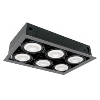 Spot, LED QUAD610, Gri inchis, Dreptunghi, Incastrat, 60W, 4200 lm, 230V, Lumina neutra, 4000-4500k, 490X340X145, IP20, Elmark, 92Q61040DGR