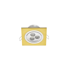 Spot, LED SA914WH, Auriu, Patrat, Incastrat, 3W, 240 lm, 230V, Lumina neutra, 4000-4500k, 92x92x45, IP20, Elmark, 92914WH/G