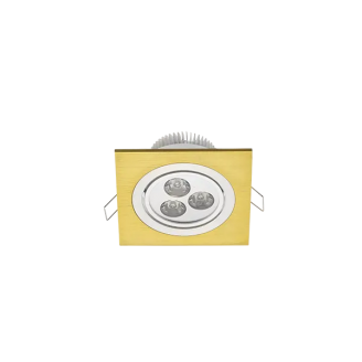 Spot, LED SA914WW, Auriu, Patrat, Incastrat, 3W, 240 lm, 230V, Lumina neutra, 4000-4500k, 92x92x45, IP20, Elmark, 92914WW/G - imaginea produsului 92914WW/G din categoria Spoturi