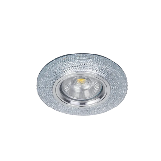 Spot, LED, Transparent, Rotund, Incastrat, 3W, 150 lm, 230V, Lumina neutra, 4000-4500k, 100 mm, IP20, Elmark, 925772S/CL
