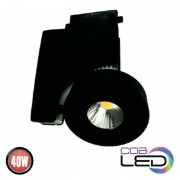 Spot, LED, pentru, sina, electrica, 2, linii, 230V, Zurih-40, Negru, 40W, 2643, lm, Lumina, neutra, 4200K, IP20, Horoz, TRKLIG-8340400203