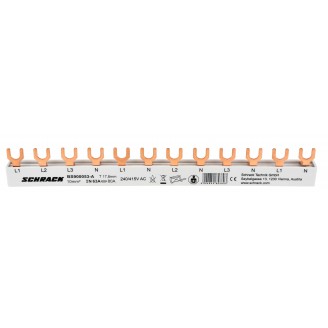 Busbar, 1x, dif., 4P, 4x, FN, 1UH, 10mm² Busbar, 1x, dif., 4P, 4x, FN, 1UH, 10mm²