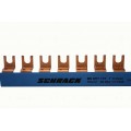 Busbar, cu, contacte, furca, 16mm², 1P