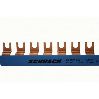 Busbar, cu, contacte, furca, 16mm², 1P