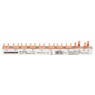 Busbar, 1xRCCB, 4P, 1xMCB, 3+N, 2xMCB, 1+N, 1m, 10M, 10mm²