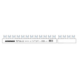 Busbar, cu, contacte, furca, 18mm, 2P, 10mm², 1m