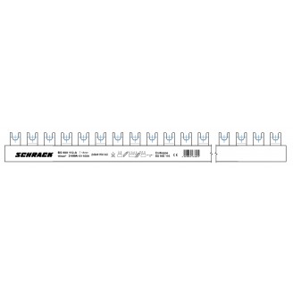 Busbar, cu, contacte, furca, 18mm, 2P, 16mm², 1m