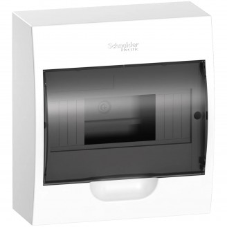 Tablou, Cofret aparent, 8m, usa transparenta+2 borniere, Schneider, EZ9E108S2S, Pentru apartament
