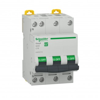 Easy9 Intreruptor automat siguranta 3P+N 4500 C 16A Schneider EZ9P32716