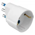 Single, Adaptor, 2P+E, 10A, S11, 1, Output, Italian/German, Standard, 16A, 250V, Ac, Satin, White, Gewiss, System, GW28509 Single, Adaptor, 2P+E, 10A, S11, 1, Output, Italian/German, Standard, 16A, 250V, Ac, Satin, White, Gewiss, System, GW28509