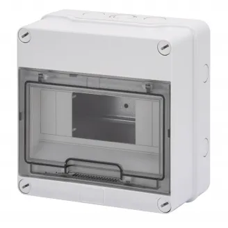 Carcasa Tablou Montaj Aparent - Pereti Cu Centre De Perforare - Pre-Aranjate Pentru Regleta De Borne - 8 Module - IP55 Gewiss GW40003