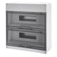 Carcasa Tablou Montaj Aparent - Pereti Cu Centre De Perforare - Pre-Aranjate Pentru Regleta De Borne - (18X2) 36 Module - IP55 Gewiss GW40009 Carcasa Tablou Montaj Aparent - Pereti Cu Centre De Perforare - Pre-Aranjate Pentru Regleta De Borne - (18X2) 36 Module - IP55 Gewiss GW40009