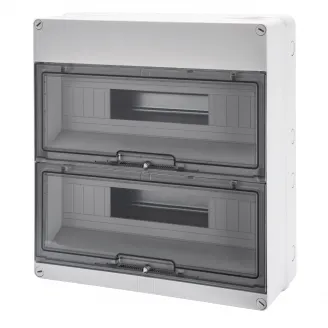 Carcasa Tablou Montaj Aparent - Pereti Cu Centre De Perforare - Pre-Aranjate Pentru Regleta De Borne - (18X2) 36 Module - IP55 Gewiss GW40009 Carcasa Tablou Montaj Aparent - Pereti Cu Centre De Perforare - Pre-Aranjate Pentru Regleta De Borne - (18X2) 36 Module - IP55 Gewiss GW40009
