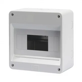 Carcasa Tablou Montaj Aparent Pre-Aranjat - Fara Usa - Pereti Cu Perforatie Centru - 8 Module - IP40 Gewiss GW40026