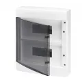 Tablou de Distributie Montaj Aparent cu Usa Transparenta Fumurie - cu Bloc Terminal N 2 X [(3X16)+(11X10)] E 2 X [(3X16)+(11X10)] - (12X2) 24 Module IP40 Gewiss GW40047BD