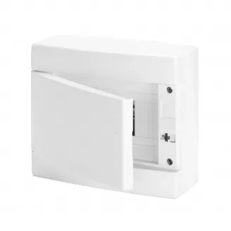 Tablou de Distributie Montaj Aparent - Cu Bloc Terminal N (2X16)+(7X10) E (2X16)+(7X10) - Usa Alb Opac - 8 Module IP40 Gewiss GW40063BS