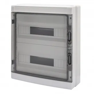 Tablou De Distributie Montaj Aparent Cu Panouri Cu Fereastra Si Cadru Extractibil - Cu Regleta De Borne N 2 X [(3X16)+(17X10)] E 2 X [(3X16)+(17X10)] - (18X2) 36 Module IP65 Gewiss GW40107BD