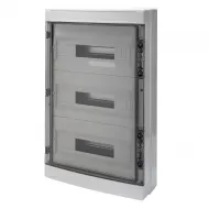 Tablou De Distributie Montaj Aparent Cu Panouri Cu Fereastra Si Cadru Extractibil - Cu Regleta De Borne N 3 X [(3X16)+(17X10)] E 3 X [(3X16)+(17X10)] - (18X3) 54 Module IP65 Gewiss GW40108BT