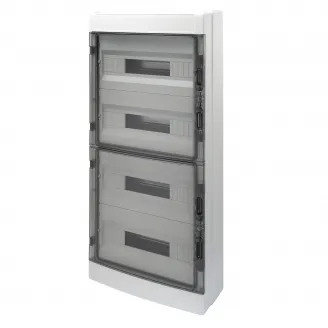Tablou De Distributie Montaj Aparent Cu Panouri Cu Fereastra Si Cadru Extractibil - Pre-Aranjat Pentru Regleta De Borne - (18X4) 72 Module IP65 Gewiss GW40109