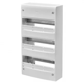 Carcasa Standard Franceza - Montare Pe Suprafata - Fara Usa - Cu Regleta De Borne - 39 Module (13X3) - IP30 Ral9016 Gewiss GW40503 Carcasa Standard Franceza - Montare Pe Suprafata - Fara Usa - Cu Regleta De Borne - 39 Module (13X3) - IP30 Ral9016 Gewiss GW40503