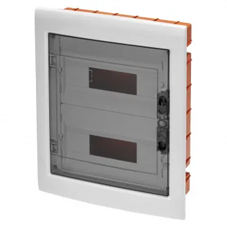 Tablou De Distributie - Panou Cu Fereastra Si Cadru Extractibil - Usa Fumirie - Regleta De Borne N 2X[(3X16)+(11X10)] E 2X[(3X16)+(11X10)]-(12X2) 24 Module-IP40 Gewiss GW40606BD