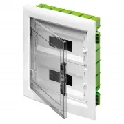 Tablou De Distributie - Perete Verde - Pentru Pereti Mobili Si Din Gips-Carton - Cu Panou Cu Fereastra Fumurie Si Cadru Extractibil - 24 (12X2) Module IP40 Gewiss GW40606PM
