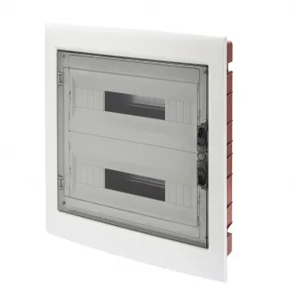 Tablou De Distributie - Panou Cu Fereastra Si Cadru Extractibil - Usa Fumurie - Regleta De Borne N 2X[(3X16)+(17X10)] E 2X[(3X16)+(17X10)]-(18X2) 36 Module-IP40 Gewiss GW40609BD